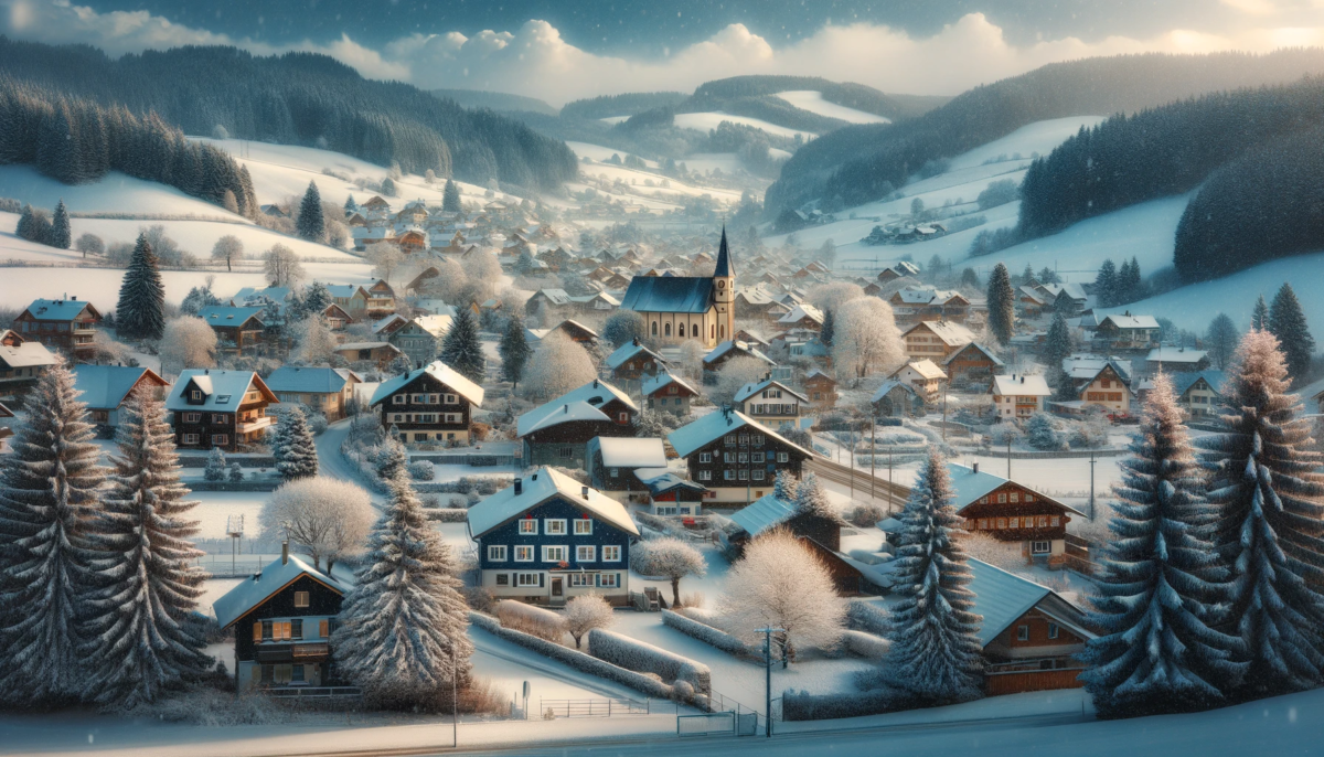 village in the winter